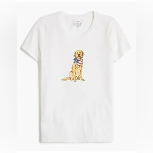 J.Crew Factory Patriotic Dog Graphic Tee White XS Cotton Collector’s Shirt NWT